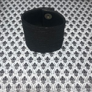 Vintage Scovill leather cuff bracelet.
